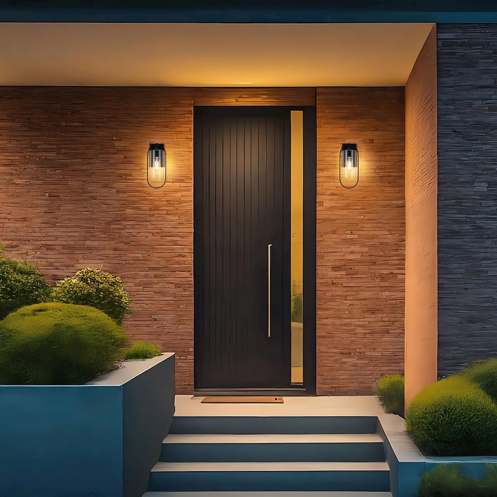 Jaxson 6 Inch Outdoor Wall Sconce In Black. Picture 2