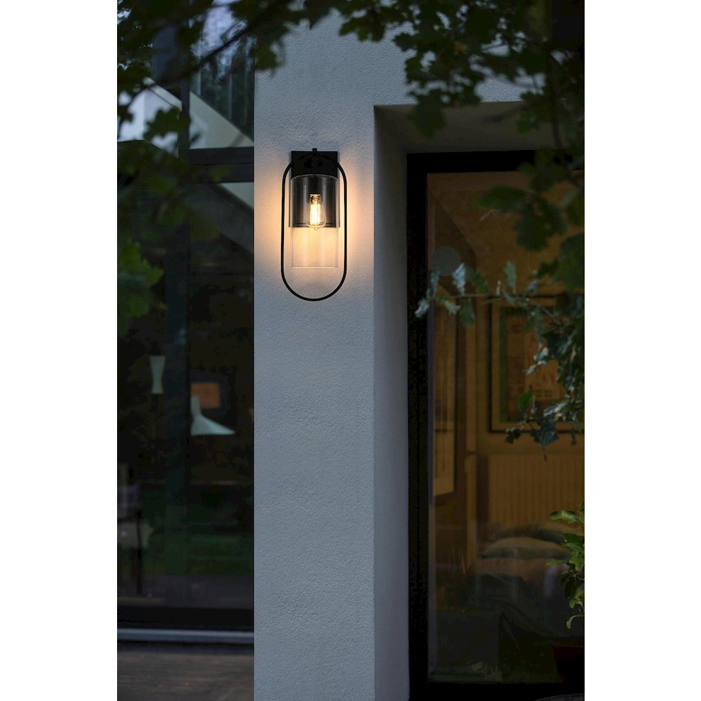 Jaxson 8 Inch Outdoor Wall Sconce In Black. Picture 2