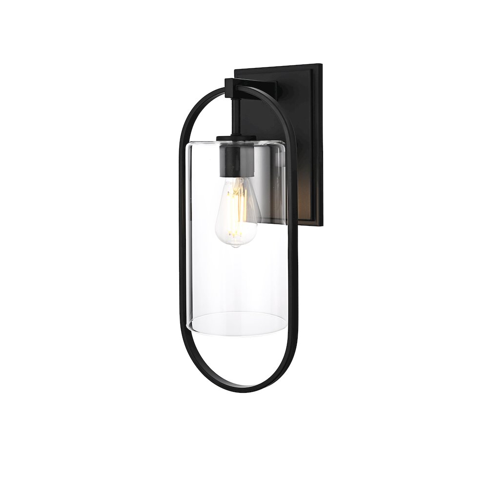 Jaxson 8 Inch Outdoor Wall Sconce In Black. Picture 7