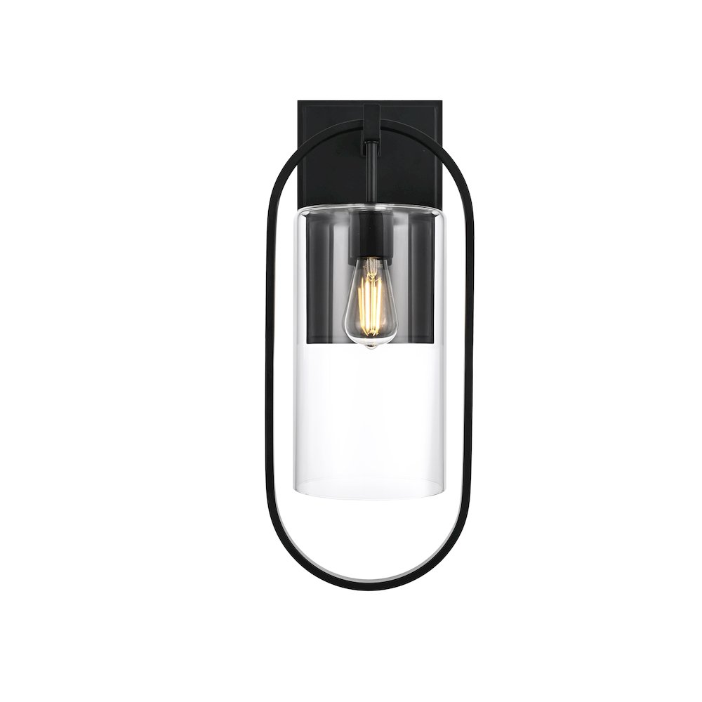Jaxson 10 Inch Outdoor Wall Sconce In Black. Picture 1
