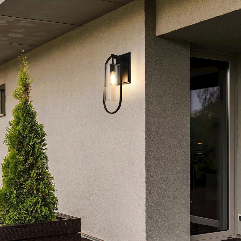 Jaxson 10 Inch Outdoor Wall Sconce In Black. Picture 2