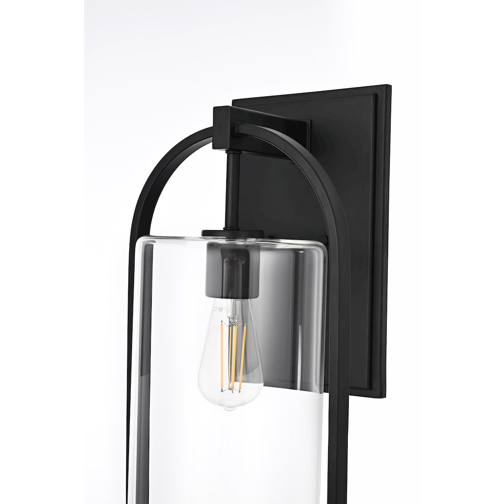 Jaxson 10 Inch Outdoor Wall Sconce In Black. Picture 6