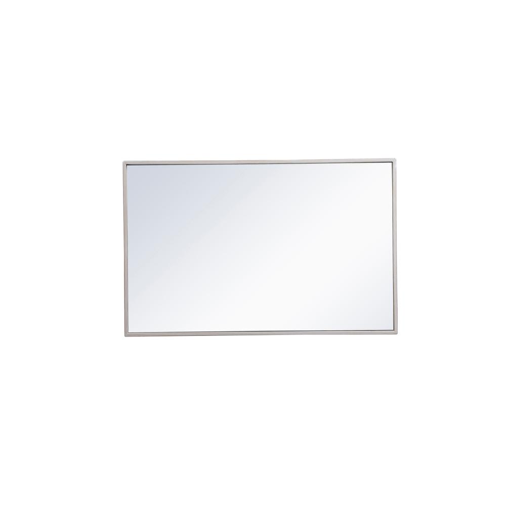 Metal frame rectangle mirror 18x28 inch in silver. Picture 6