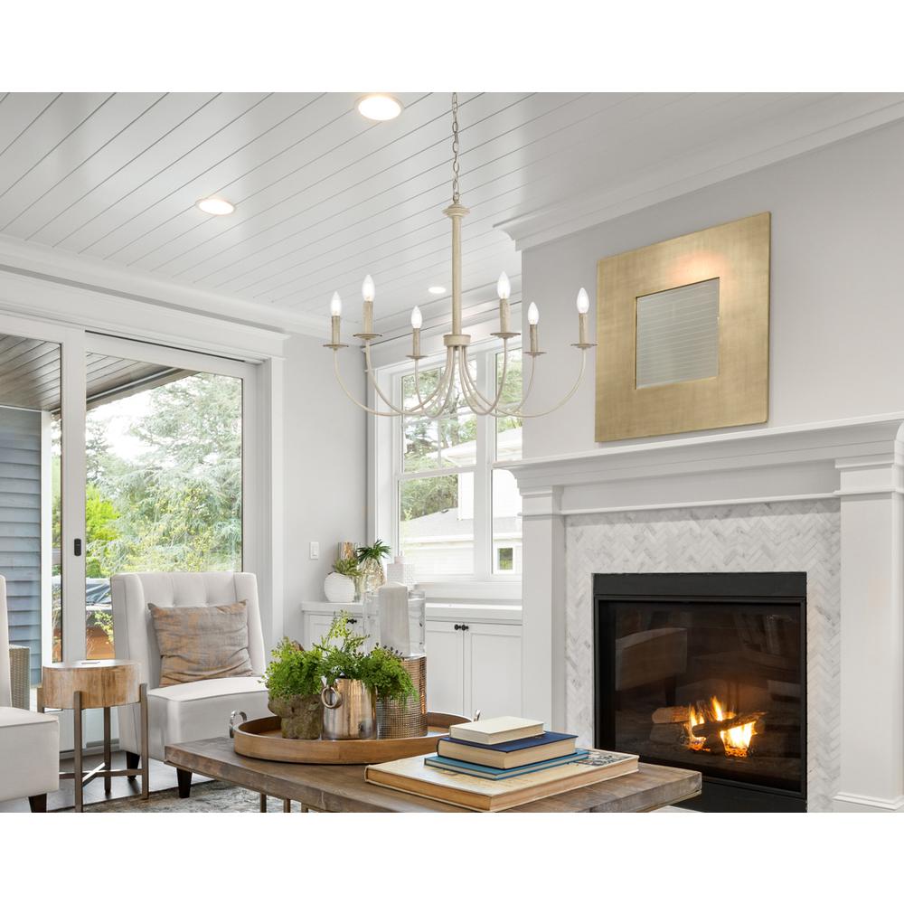 Brielle 6 lights pendant in weathered dove. Picture 7
