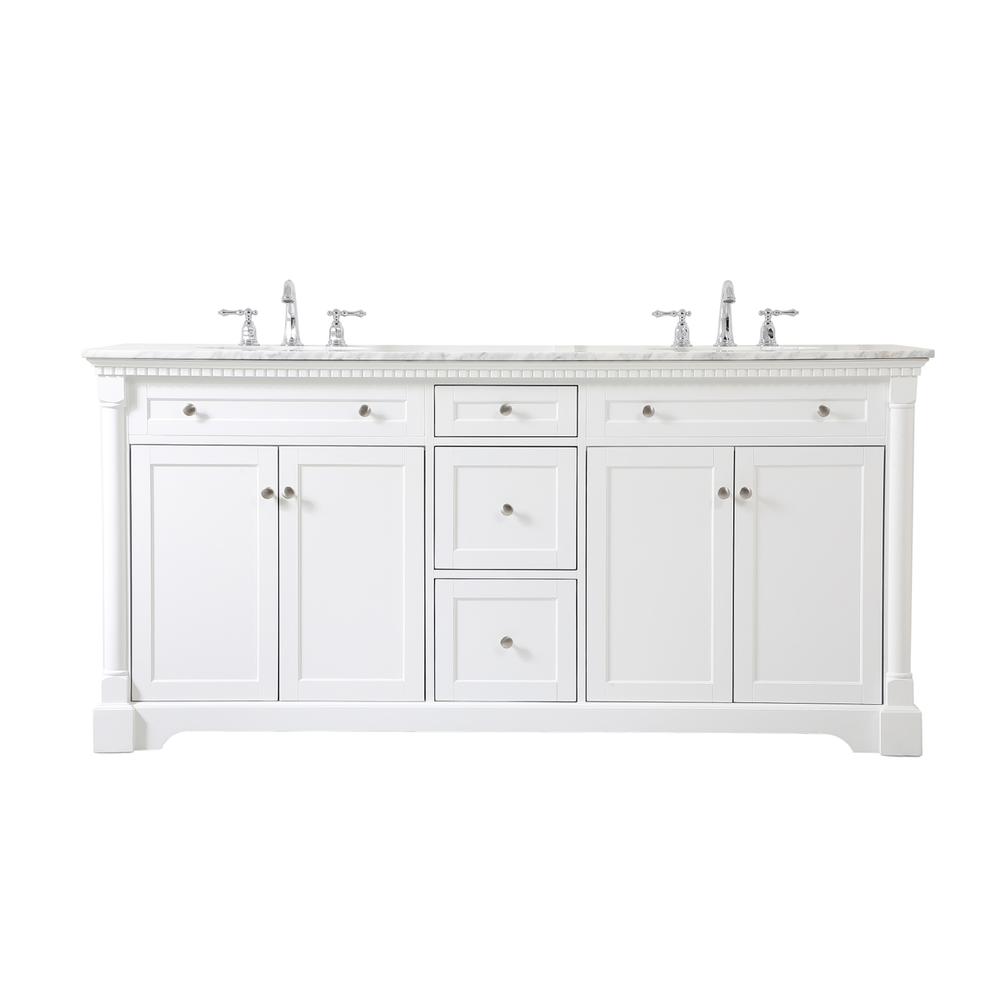 72 inch double bathroom vanity in White. Picture 1