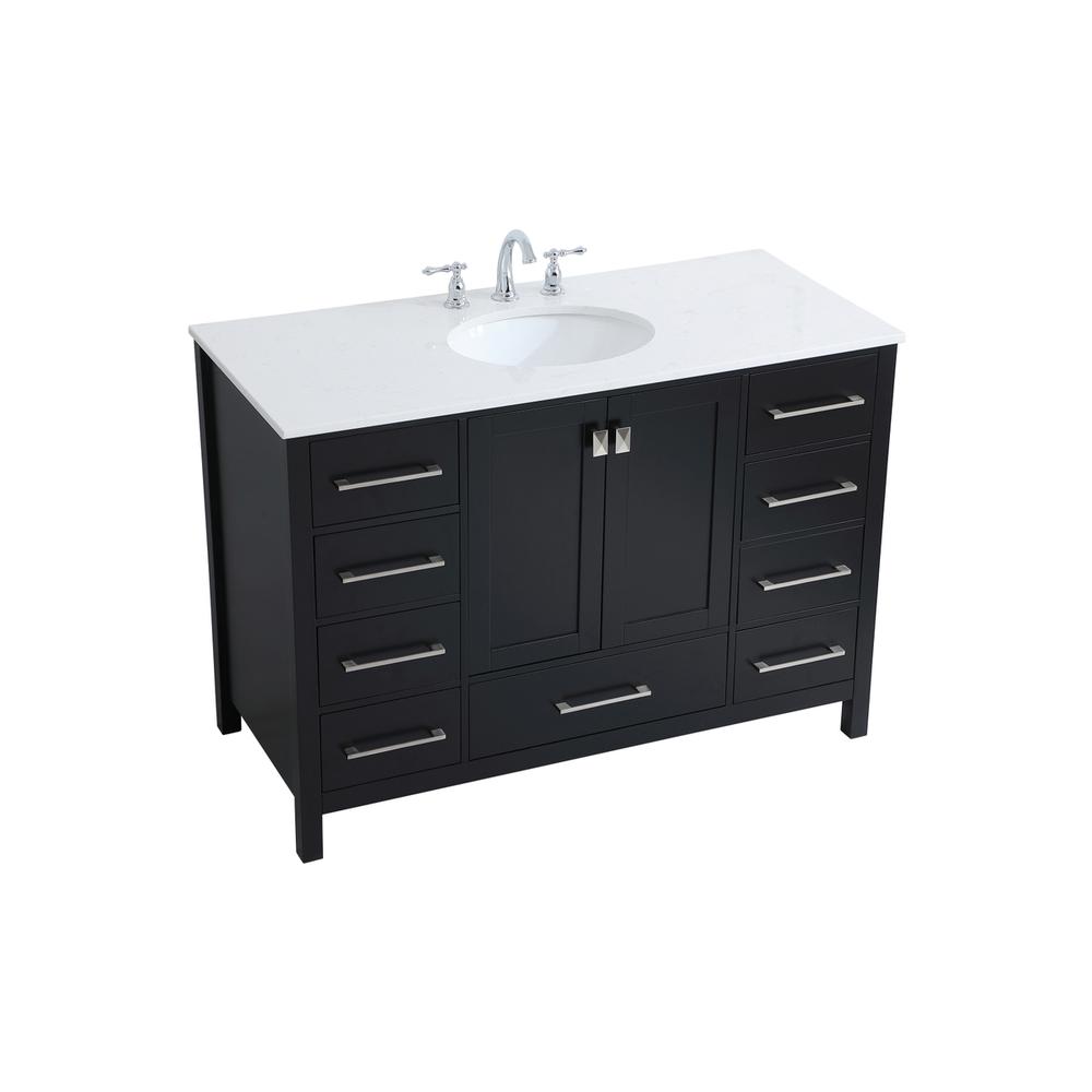 48 inch Single Bathroom Vanity in Black. Picture 7