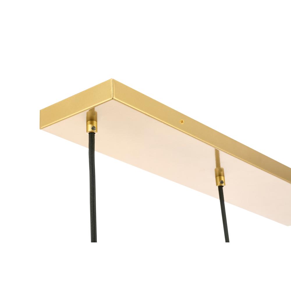 Clive 3 light Brass and Clear seeded glass pendant. Picture 11