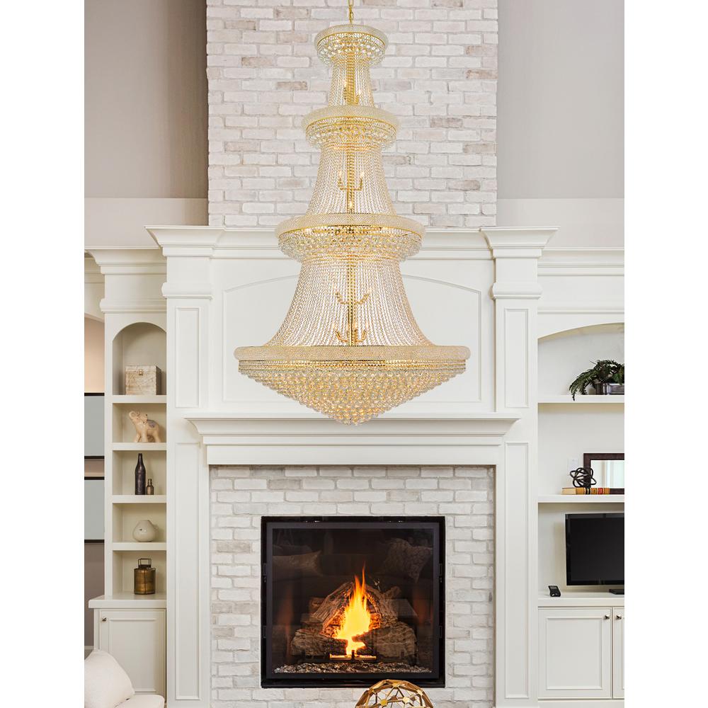 Primo 48 light Gold Chandelier Clear Royal Cut Crystal. Picture 7