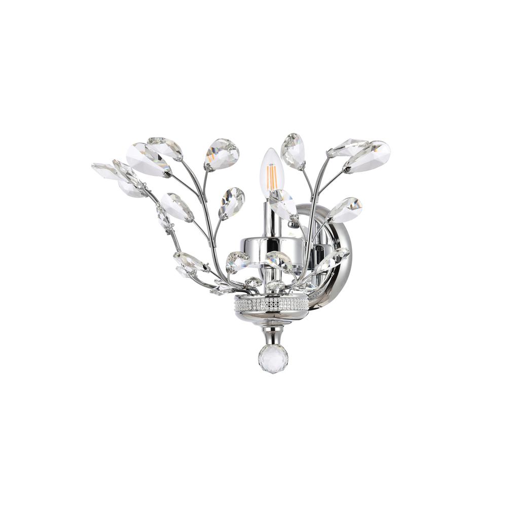 Orchid 1 light Chrome Wall Sconce Clear Royal Cut Crystal. Picture 2
