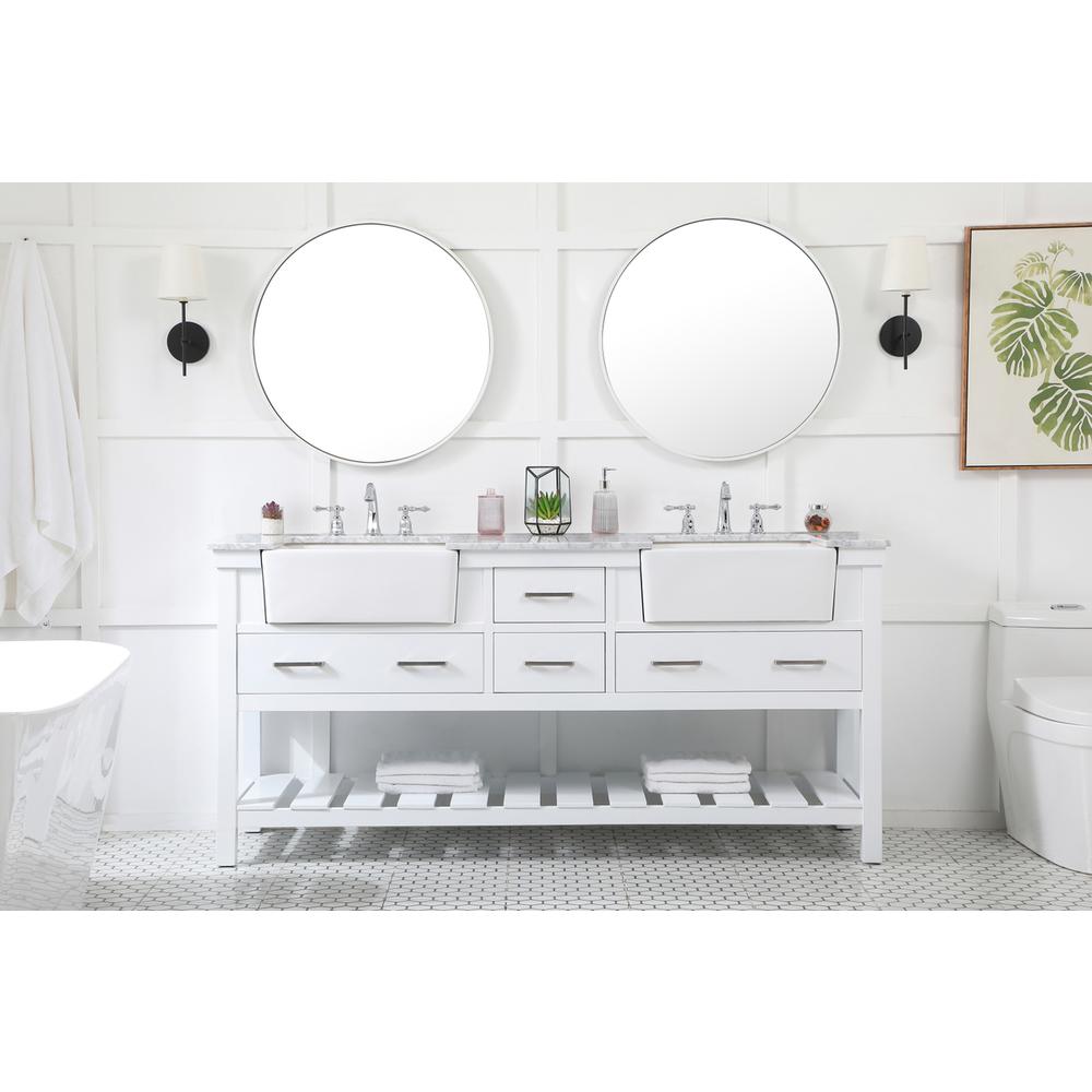 72 inch double bathroom vanity in white. Picture 4