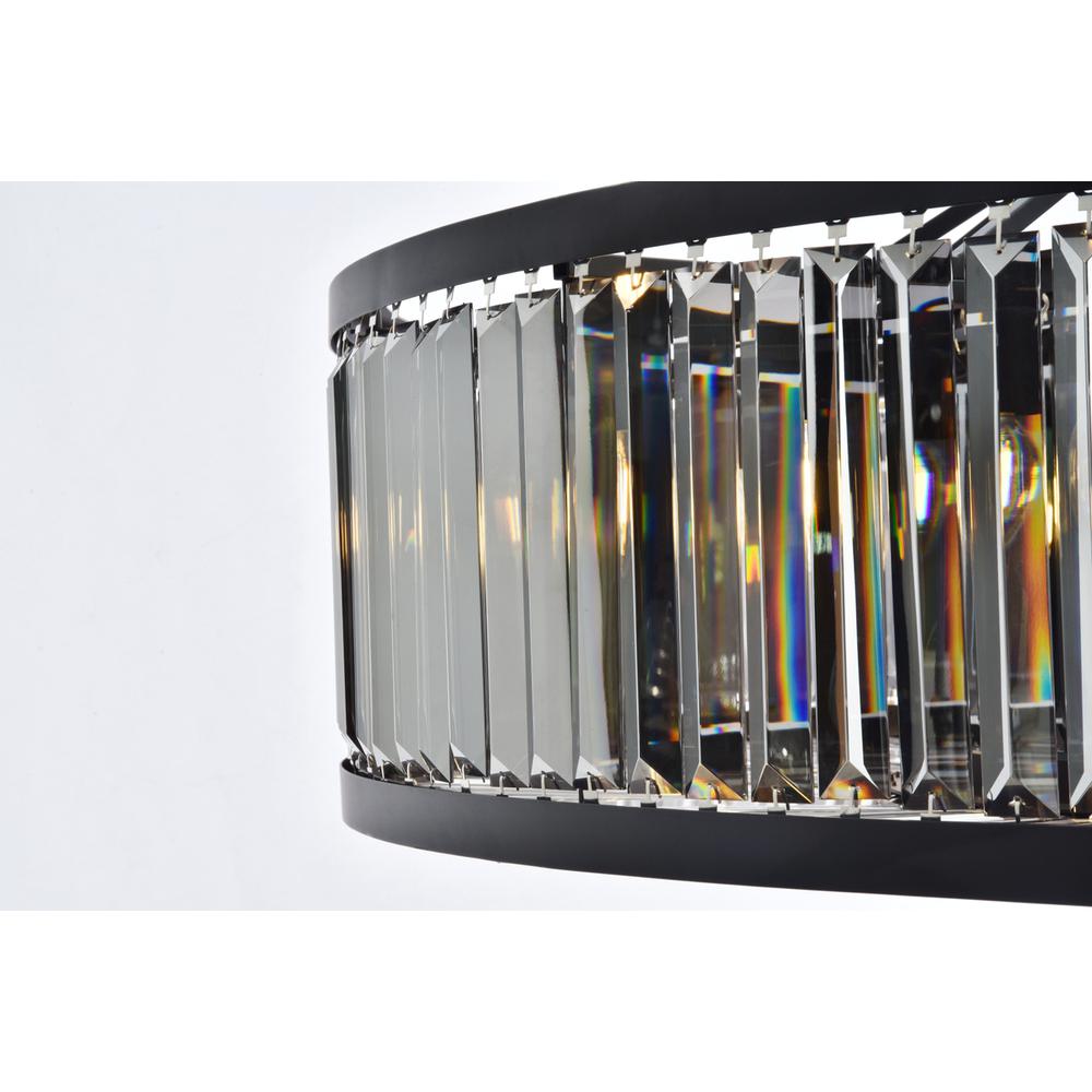 Chelsea 10 light Matte Black Chandelier Silver Shade (Grey) Royal Cut Crystal. Picture 5