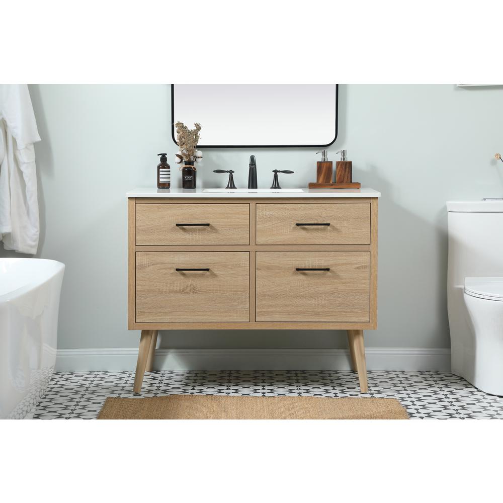 42 inch Single bathroom vanity in mango wood. Picture 14