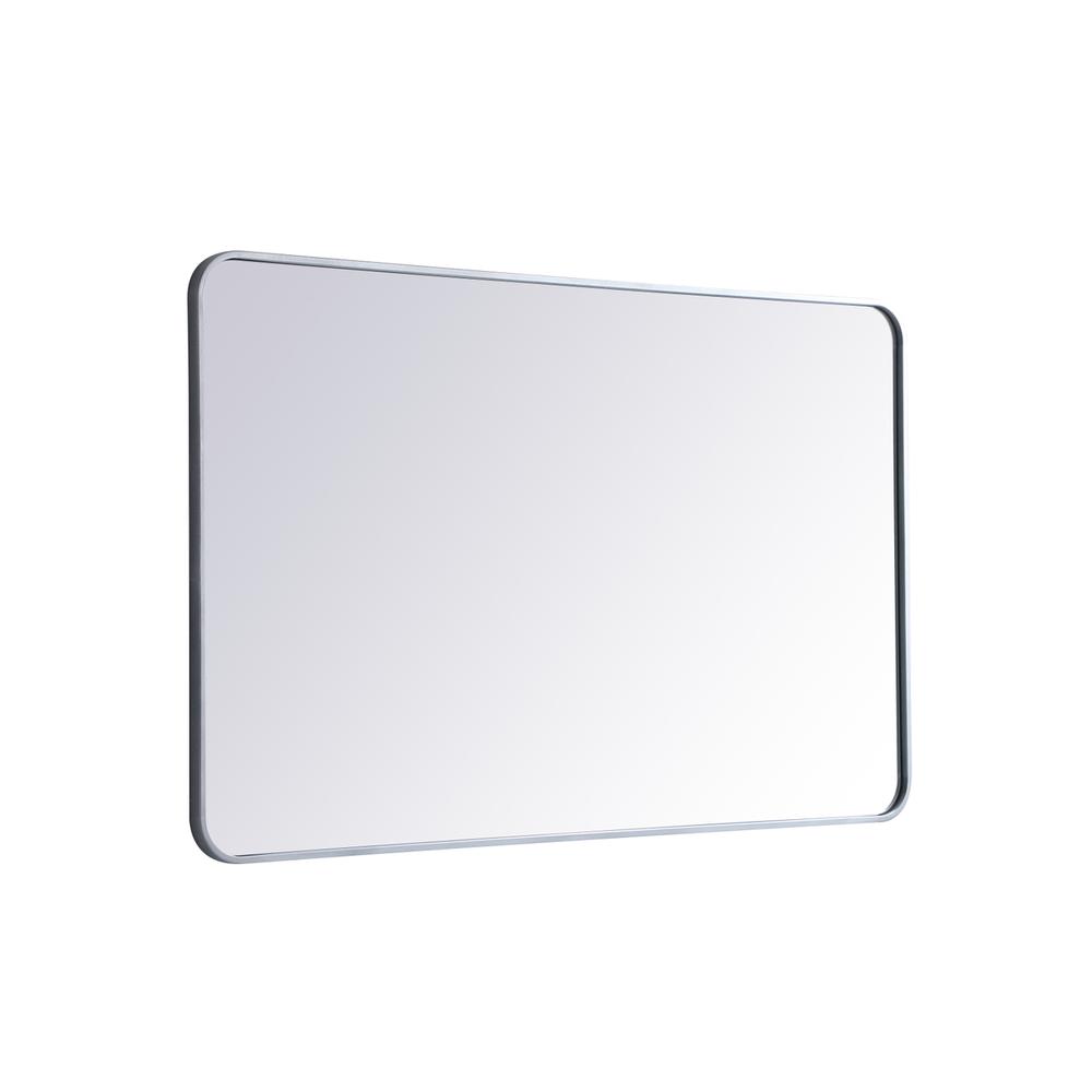 Soft corner metal rectangular mirror 30x48 inch in Silver. Picture 5