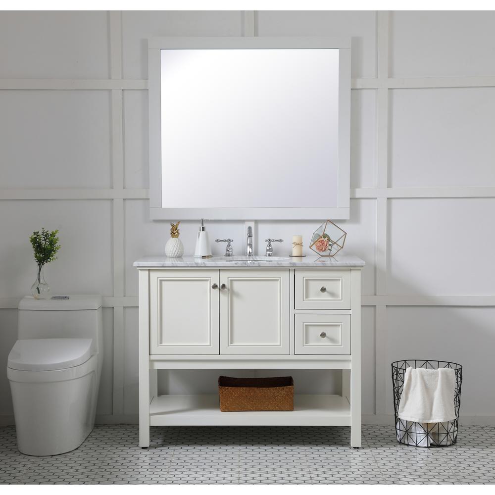Aqua rectangle vanity mirror 42 inch in White. Picture 3