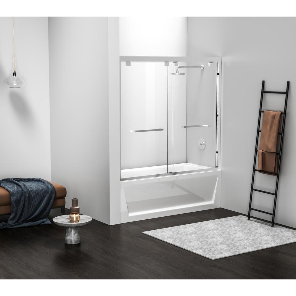 Semi-frameless tub door 60 x 60 Polished Chrome. Picture 10