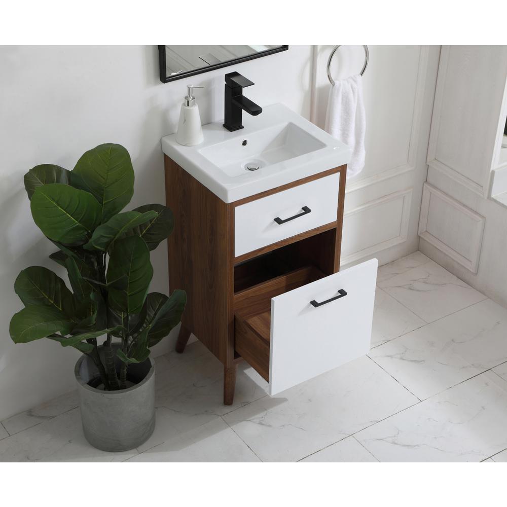 18 inch bathroom vanity in matte white. Picture 3