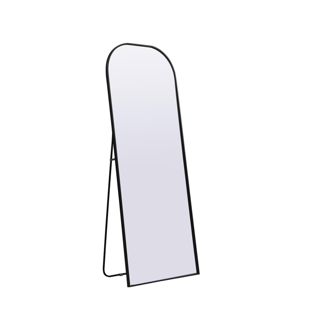 Metal Frame Arch Full Length Mirror 28x74 Inch in Black. Picture 6