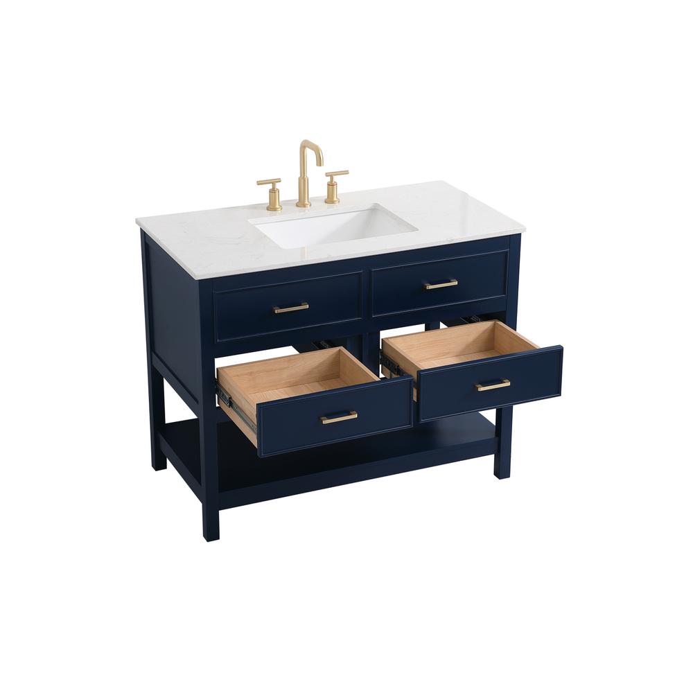 42 inch Single bathroom vanity in blue. Picture 9