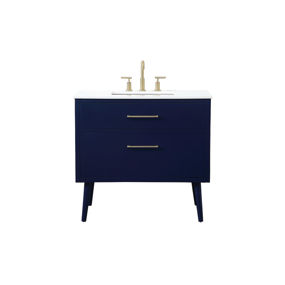 36 Inch Bathroom Vanity In Blue. Picture 1