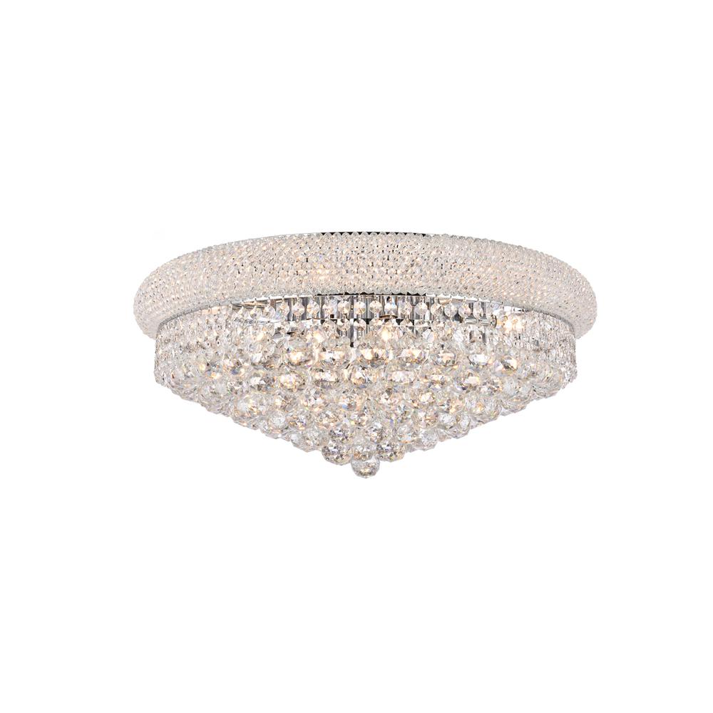 Primo 12 light Chrome Flush Mount Clear Royal Cut Crystal. Picture 1