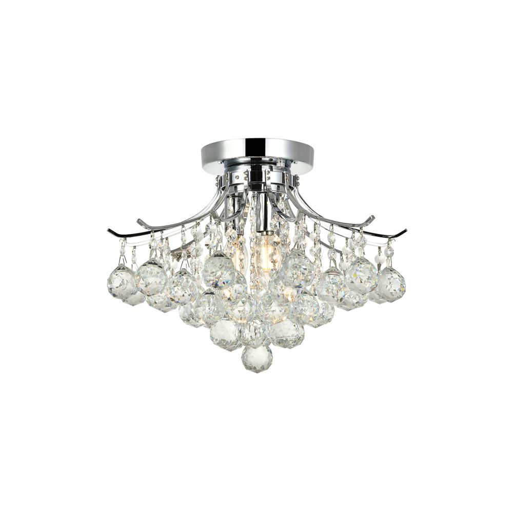 Toureg 3 light Chrome Flush Mount Clear Royal Cut Crystal. Picture 1