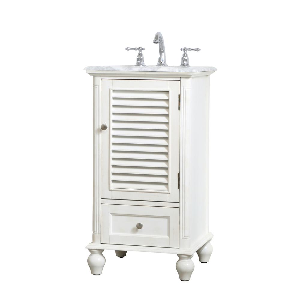 19 inch Single Bathroom Vanity in Antique White. Picture 6