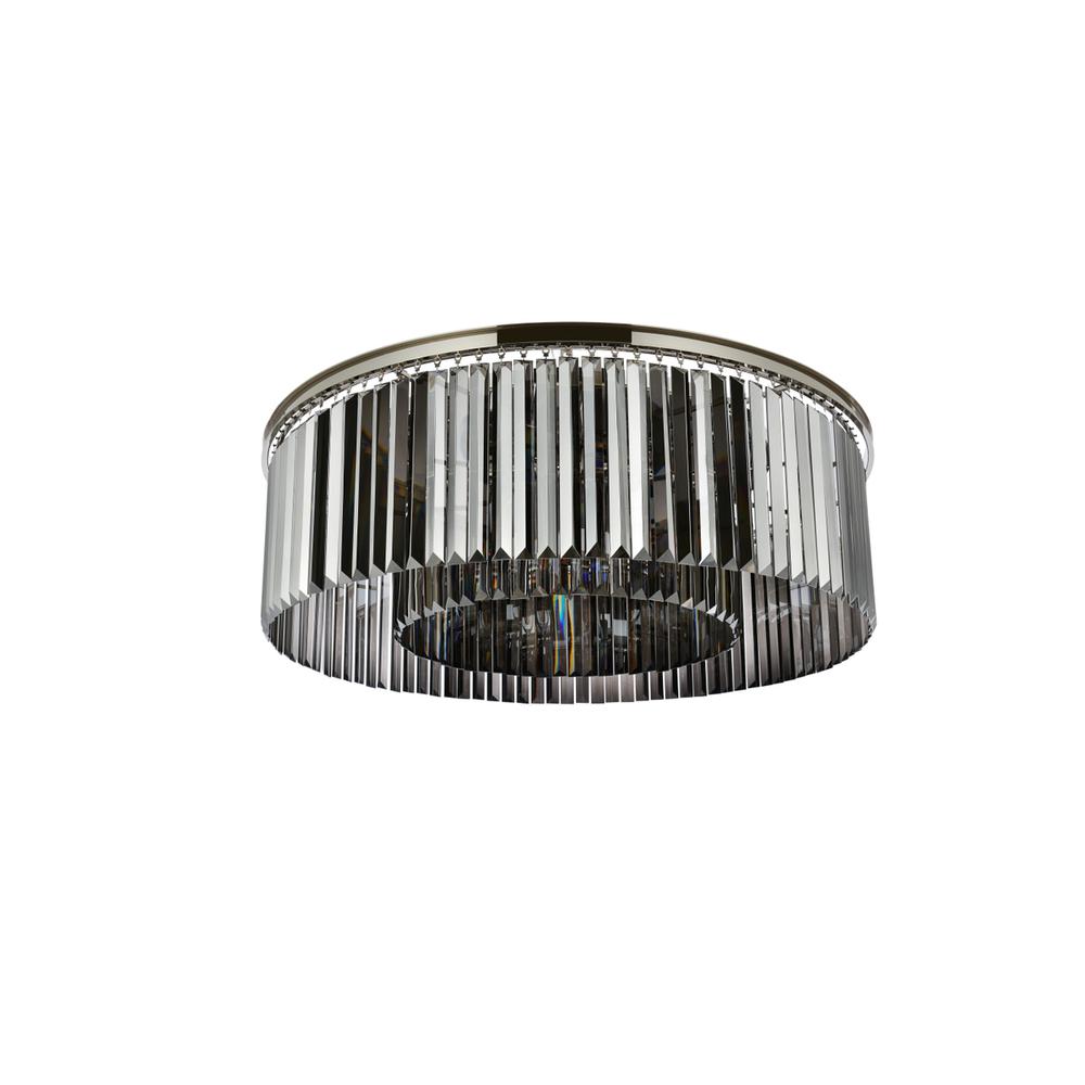 Sydney 10 light polished nickel Flush Mount Silver Shade. Picture 6