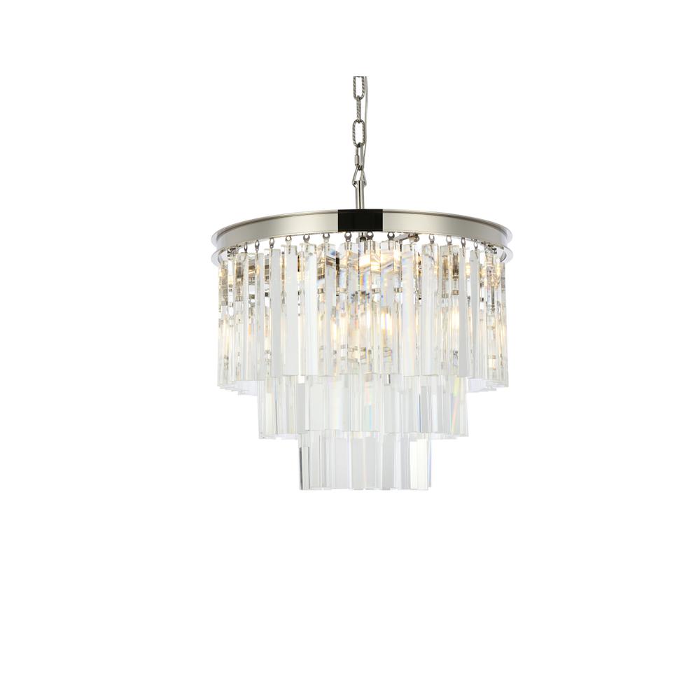 Sydney 9 light polished nickel Chandelier Clear Royal Cut Crystal. Picture 2