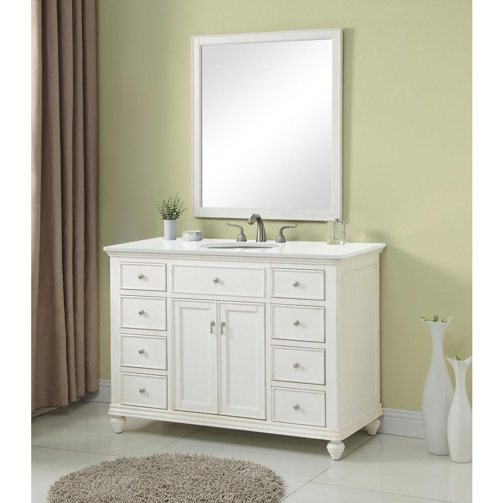 48 inch Single Bathroom vanity in Antique White. Picture 11