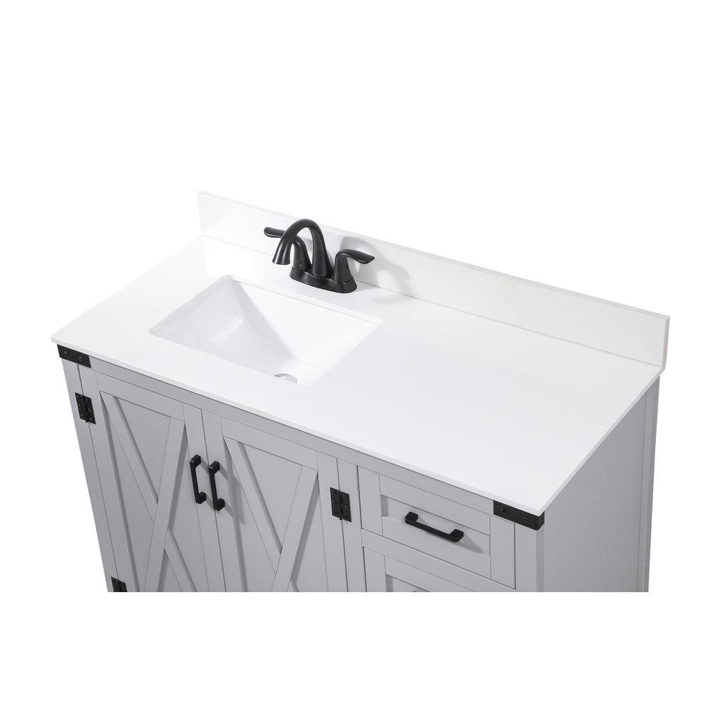 42 inch Single bathroom vanity in grey with backsplash. Picture 10