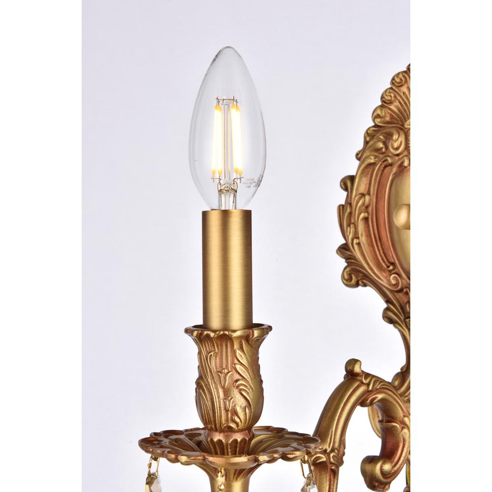 Monarch 1 light French Gold Wall Sconce Golden Teak (Smoky) Royal Cut Crystal. Picture 2