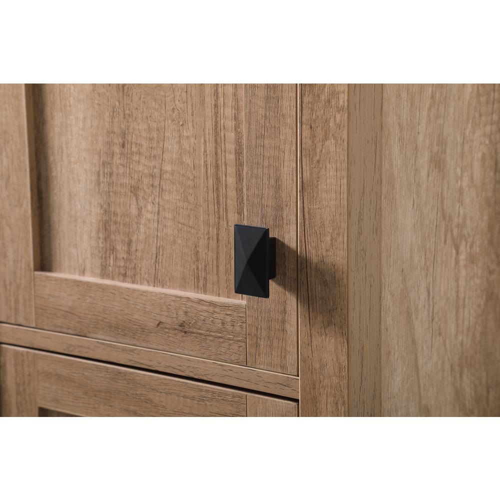 16 Inch Wide Bathroom Linen Storage Freestanding Cabinet In Natural Oak. Picture 5