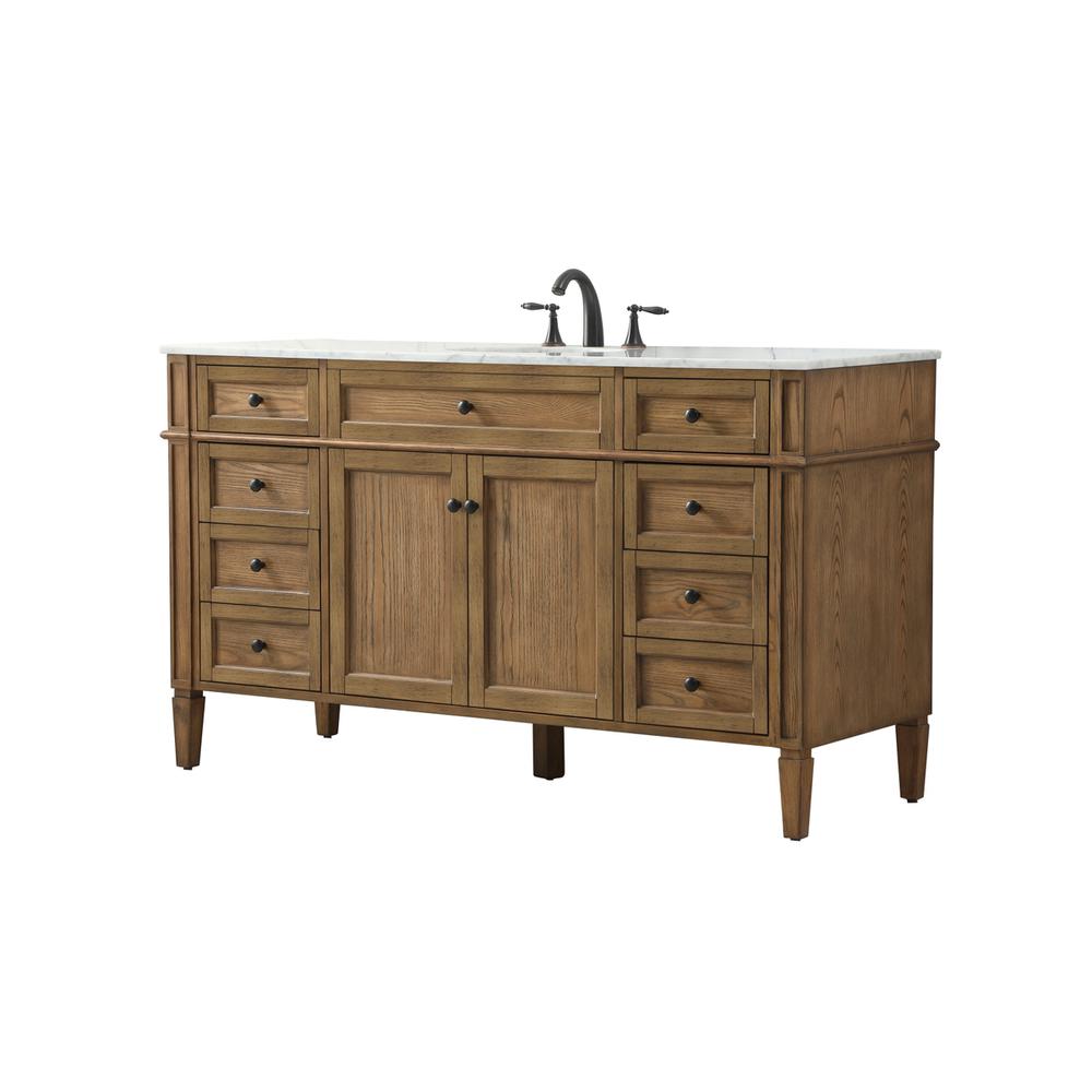 60 inch Single bathroom vanity in driftwood. Picture 7