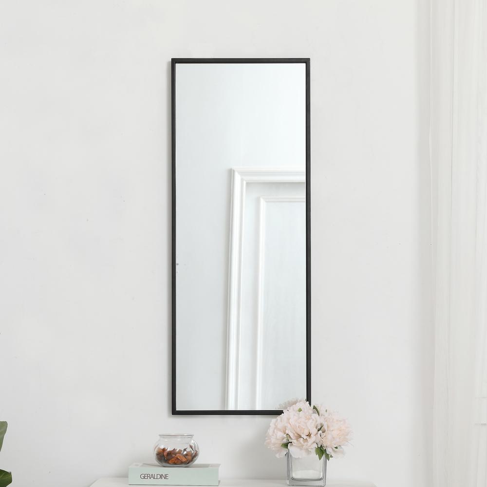 Metal frame rectangle mirror 14 inch in Black. Picture 9
