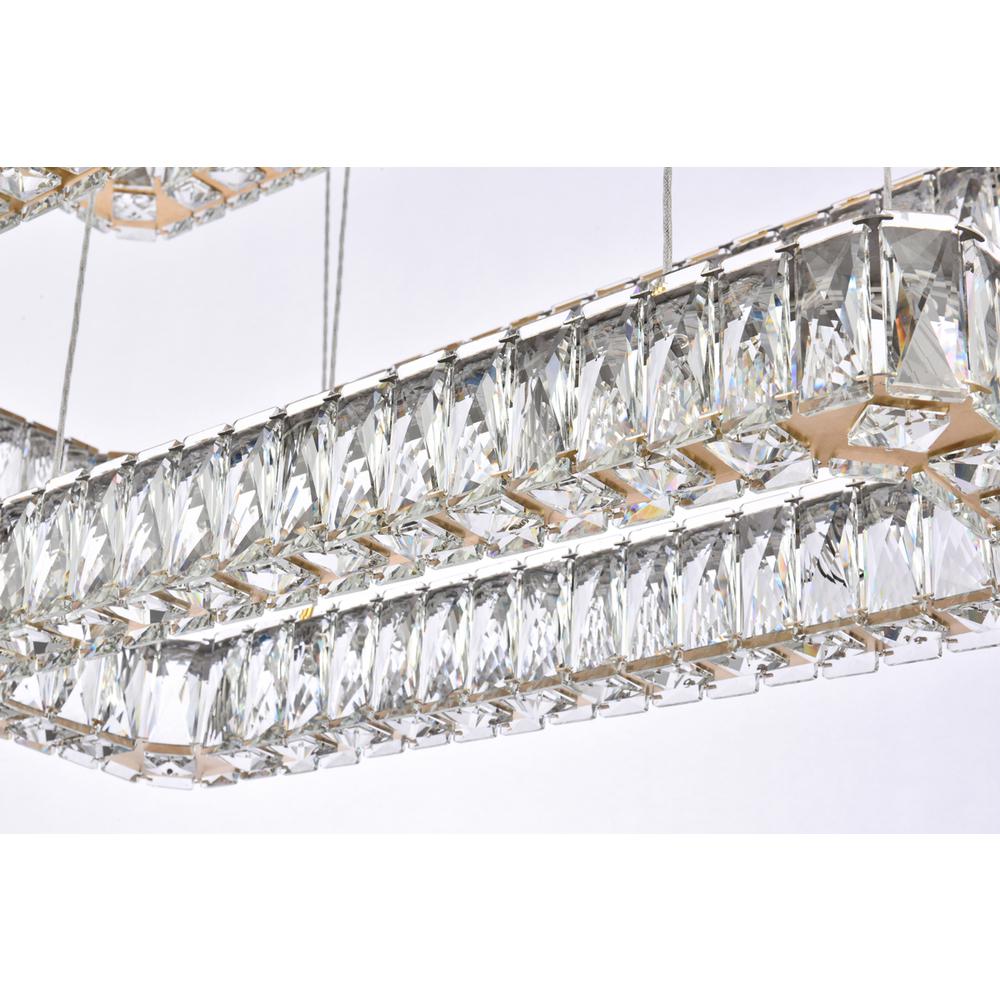 Monroe 42 inch LED triple rectangle pendant in gold. Picture 5