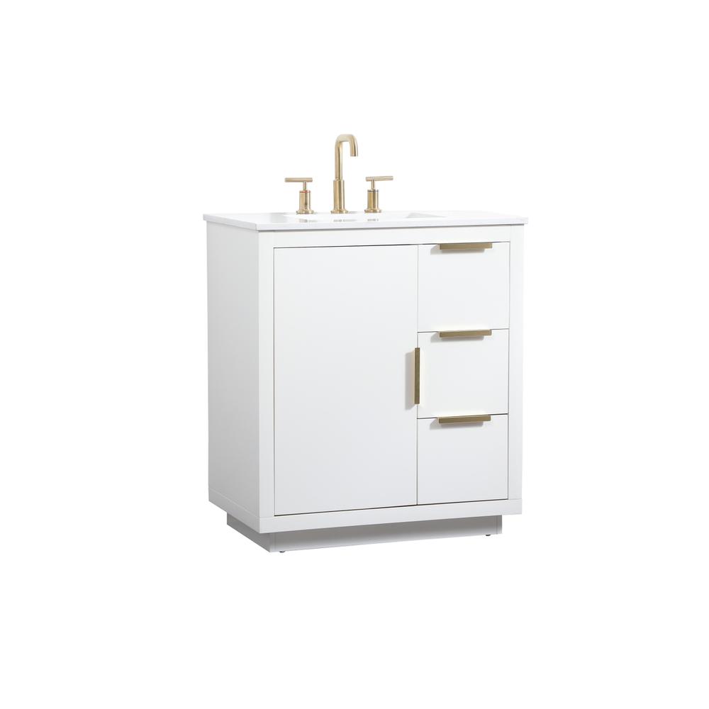 30 inch Single bathroom vanity in white. Picture 7