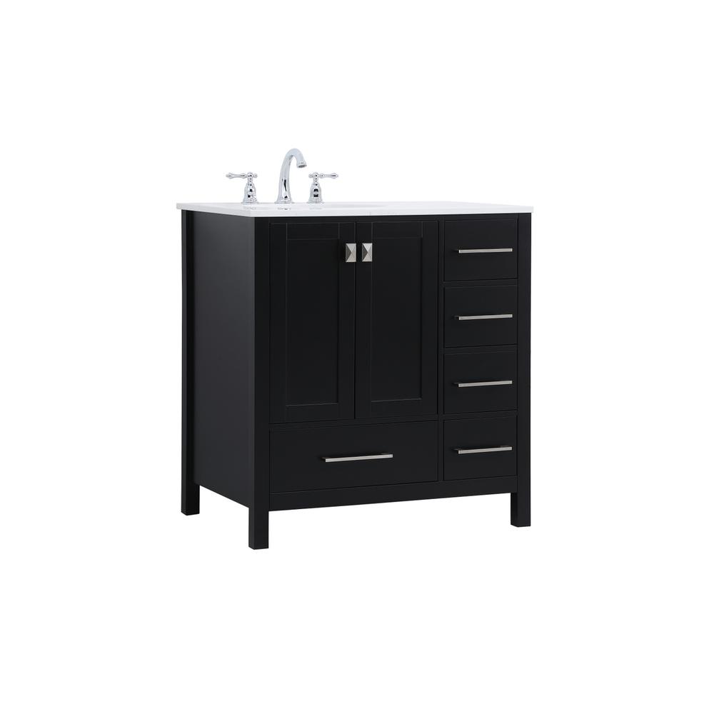 32 inch Single Bathroom Vanity in Black. Picture 6