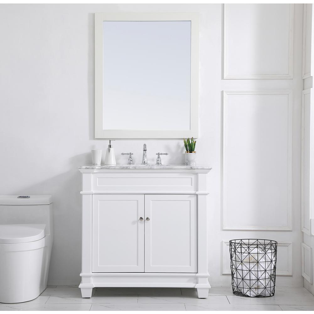 36 inch Single Bathroom Vanity set in White. Picture 4