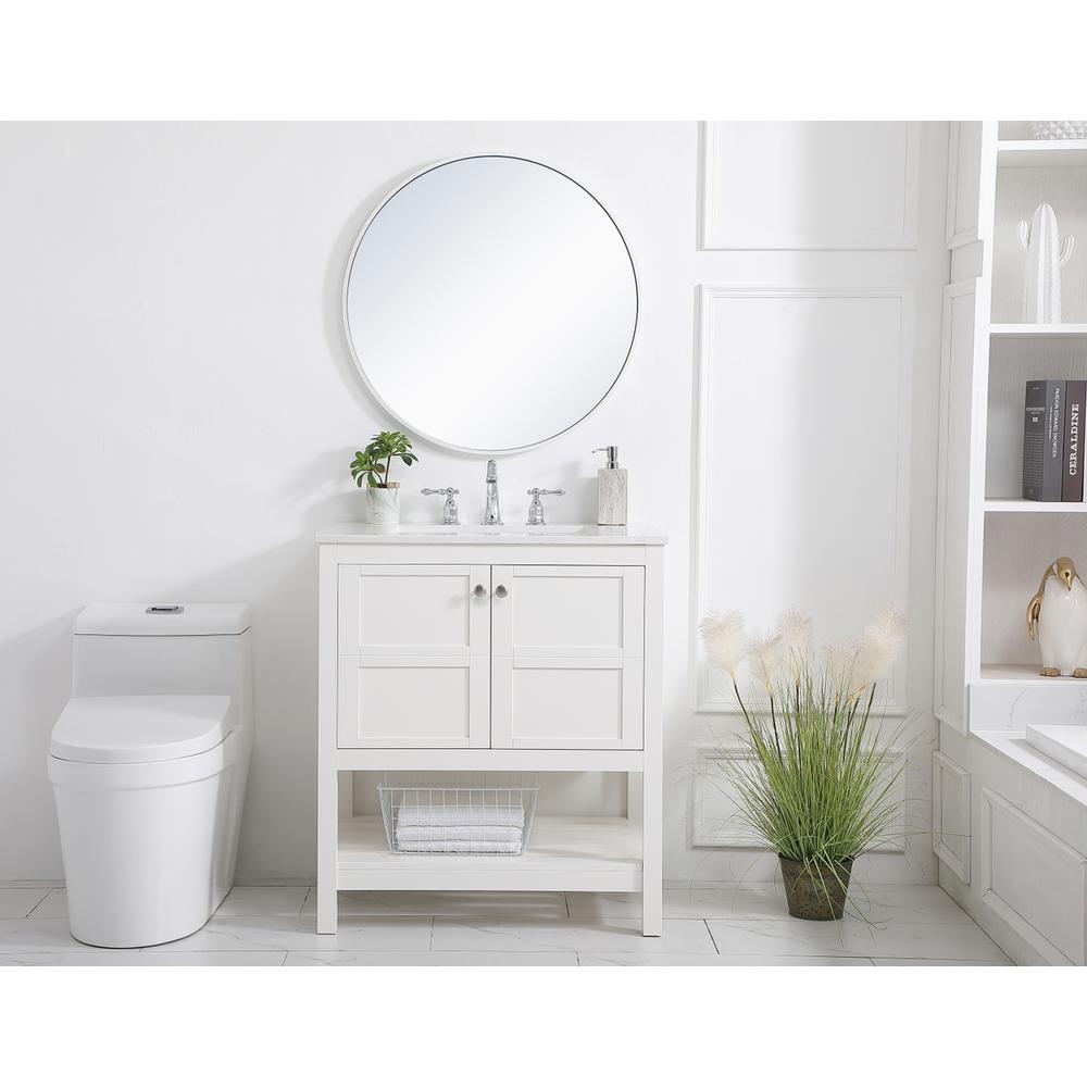 30 inch Single Bathroom Vanity in White. Picture 4