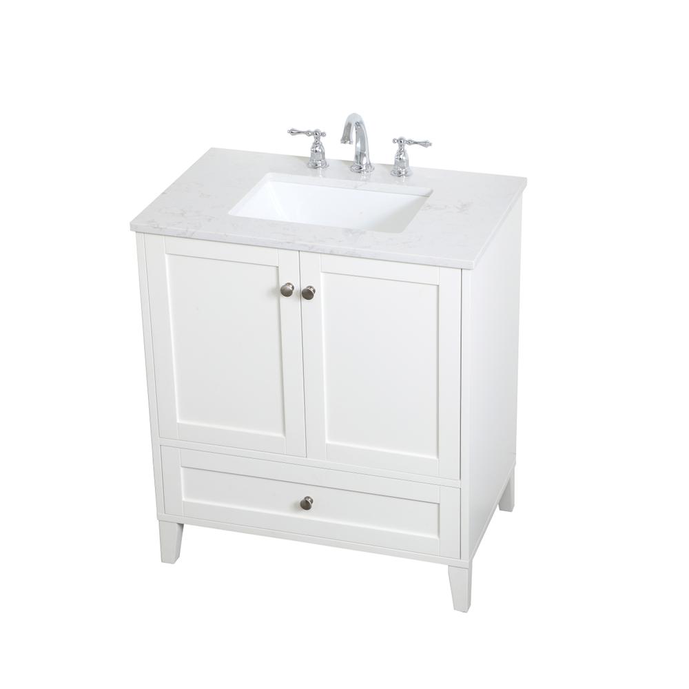 30 inch Single Bathroom Vanity in White. Picture 7