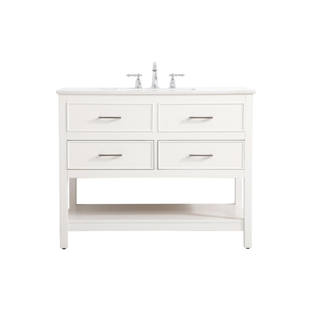 42 inch Single bathroom vanity in white. Picture 1