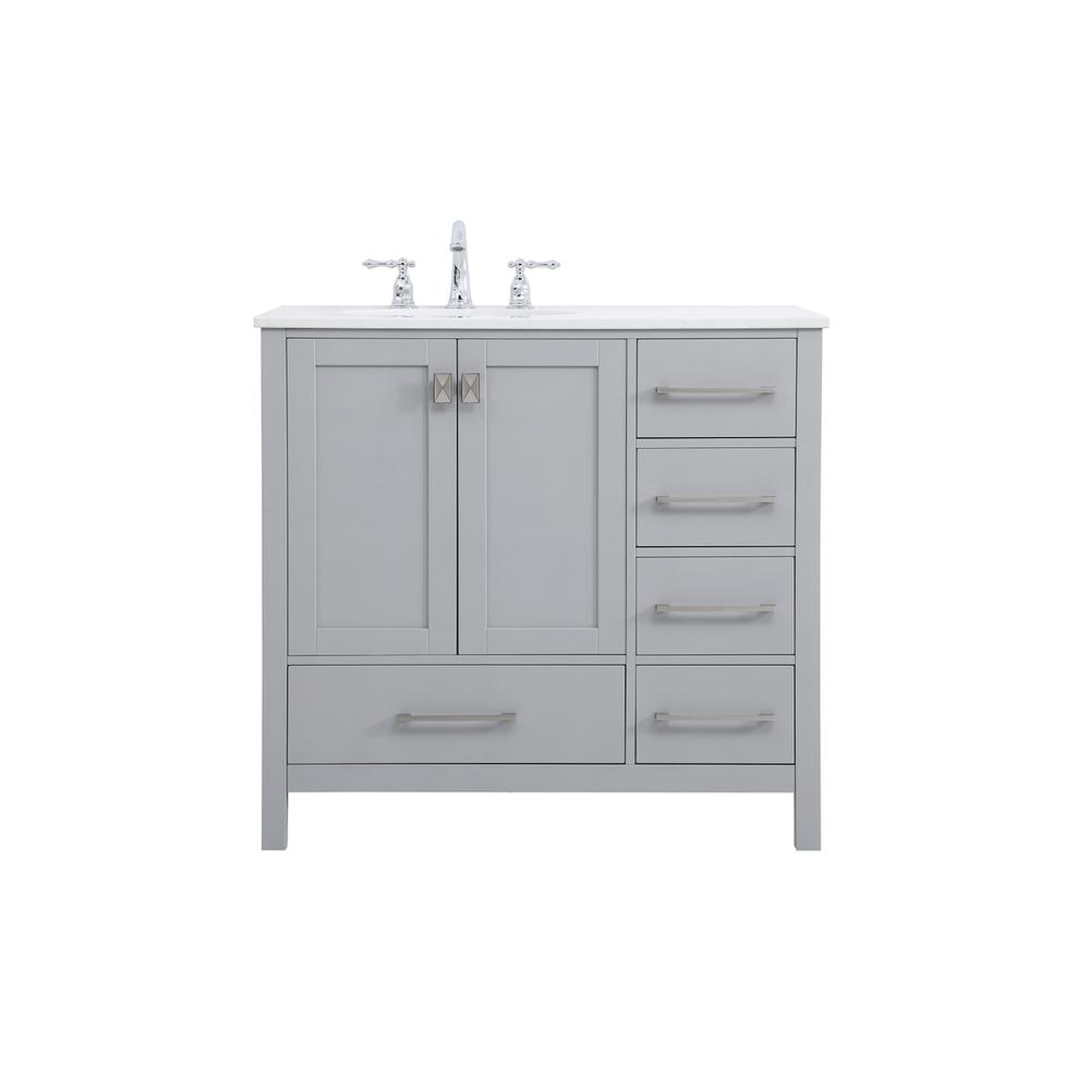 36 inch Single Bathroom Vanity in Gray. Picture 1