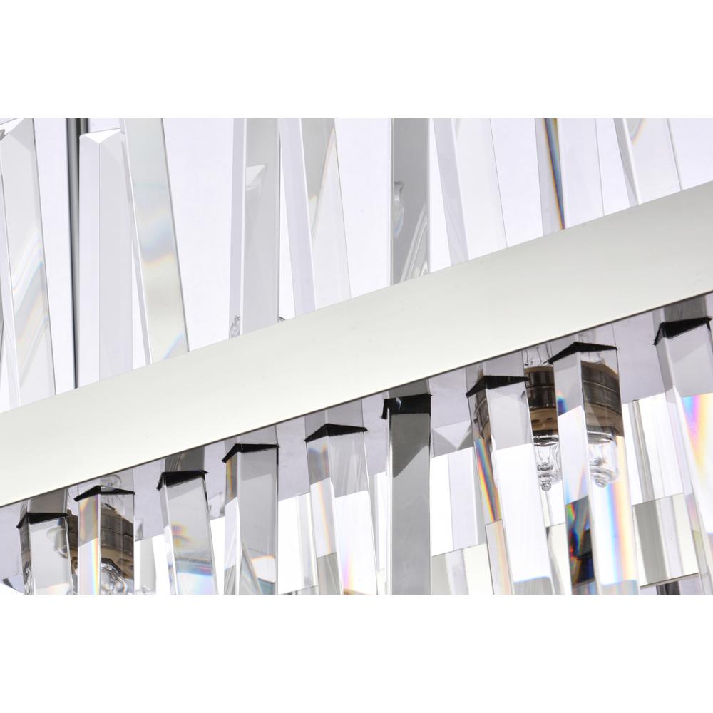 Serephina 36 inch crystal rectangle chandelier light in chrome. Picture 5