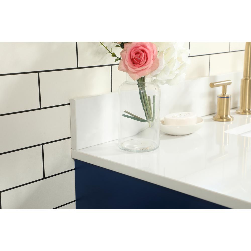 42 inch Single bathroom vanity in blue with backsplash. Picture 5