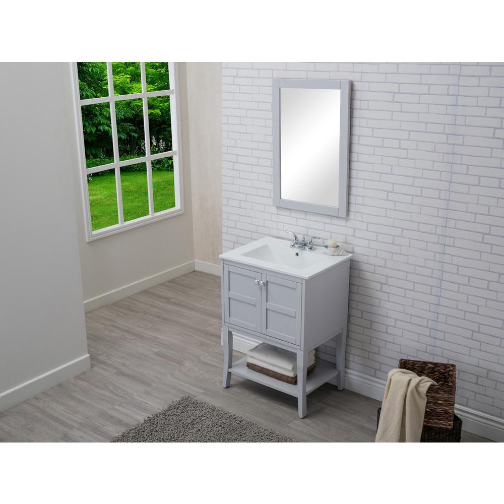 2 Doors Cabinet 24 In. X 18 In. X 34 In. In Grey. Picture 4