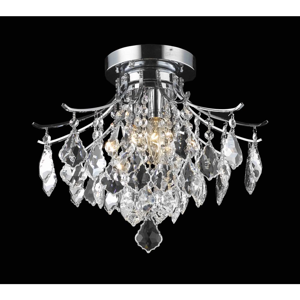 Amelia Collection Flush Mount D16in H12in Lt:3 Chrome Finish. Picture 1