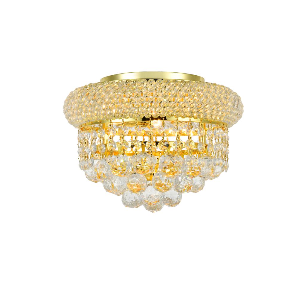 Primo 3 light Gold Flush Mount Clear Royal Cut Crystal. Picture 5