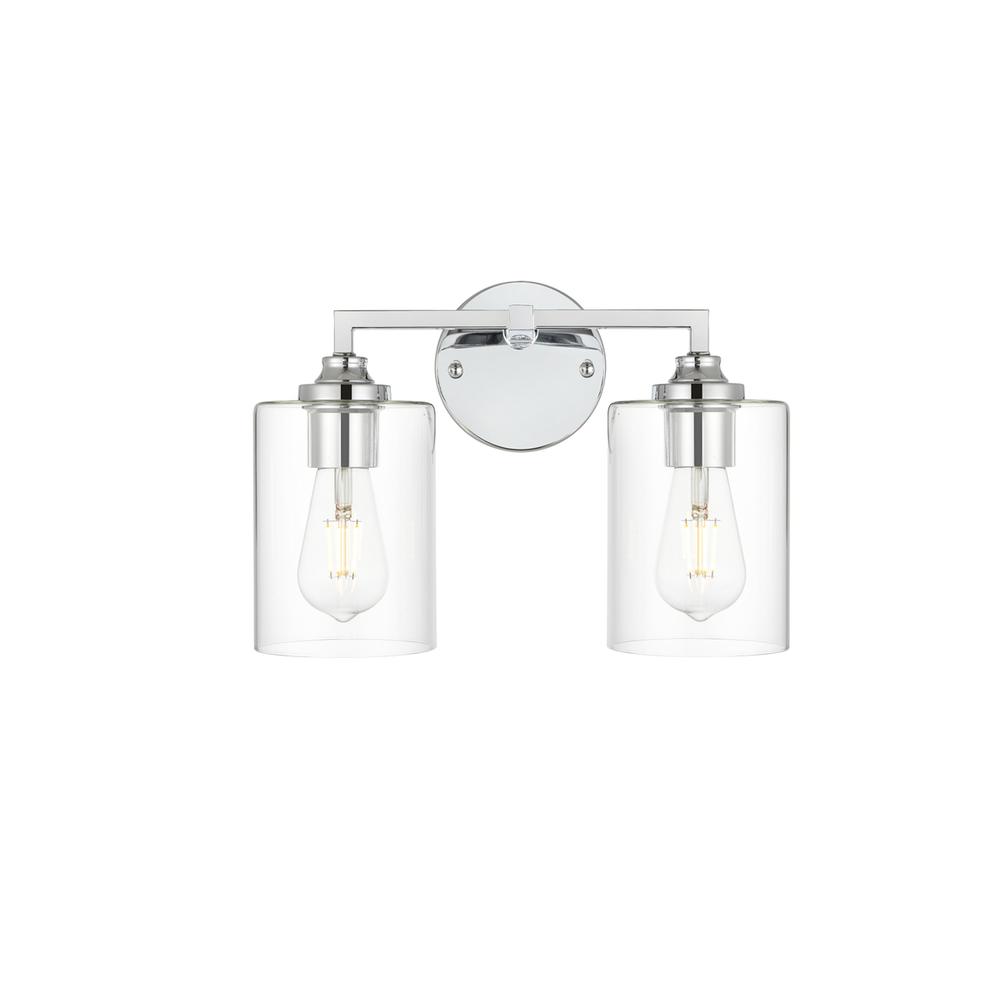 Mayson 2 light Chrome and Clear Bath Sconce. Picture 1