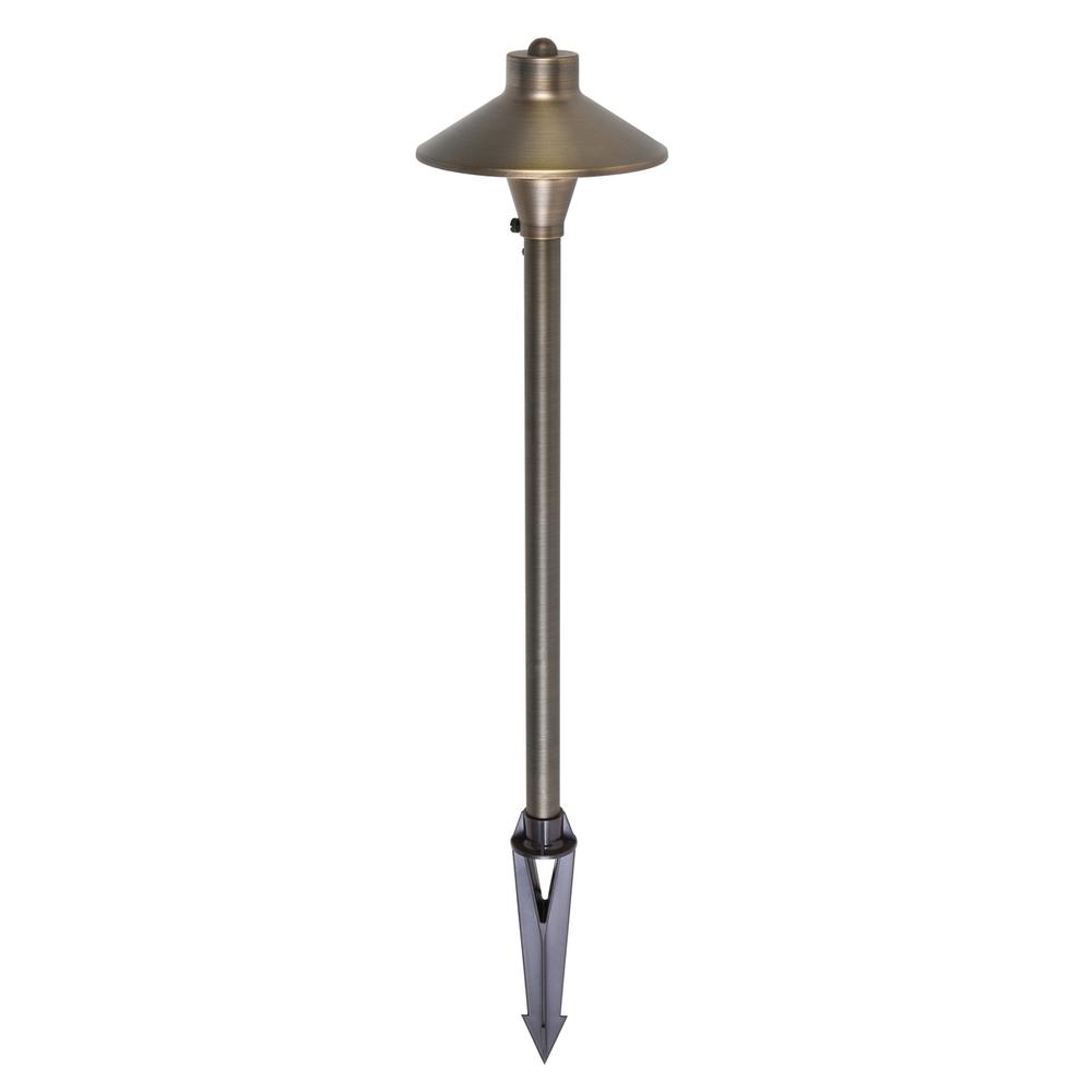Path Light D7 H24 Antique Brass Includes Stake G4 Halogen 20W. Picture 1
