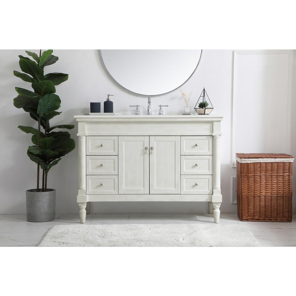 48 inch Single Bathroom vanity in Antique White. Picture 14